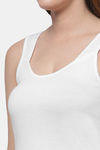 Floret Cotton Camisole (Pack of 2) - White Black — thumbnail 5